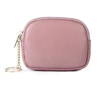 Sanxiner Portamonete in vera pelle, portachiavi da donna, piccolo portachiavi, portafoglio, porta carte, mini borsetta in pelle, portachiavi portafoglio da donna, D-rosa, Portamonete