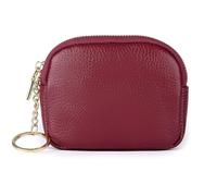 Sanxiner Portamonete in vera pelle, portachiavi da donna, piccolo portachiavi, portafoglio, porta carte, mini borsetta in pelle, portachiavi portafoglio da donna, D-rosso., Portamonete