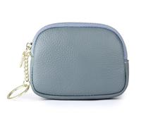 Sanxiner Portamonete in vera pelle, portachiavi da donna, piccolo portachiavi, portafoglio, porta carte, mini borsetta in pelle, portachiavi portafoglio da donna, Azzurro chiaro, Portamonete