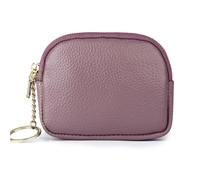 Sanxiner Portamonete in vera pelle, portachiavi da donna, piccolo portachiavi, portafoglio, porta carte, mini borsetta in pelle, portachiavi portafoglio da donna, Viola chiaro, Portamonete