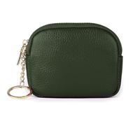 Sanxiner Portamonete in vera pelle, portachiavi da donna, piccolo portachiavi, portafoglio, porta carte, mini borsetta in pelle, portachiavi portafoglio da donna, Verde, Portamonete