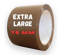 SANYGIENE Rotolo adesivo marrone | 75 mm x 100 m | Extra Large - Extra lungo | Kit di 6 rotoli | Spessore 48 micron | Silenziatore