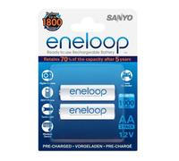 SANYO eneloop HR-3UTGB-2BP - Confezione da 2 batterie AA Ni-Mh pronte all'uso, 1900 mAh