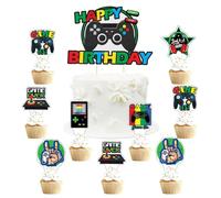 SANYUANHE Gamepad Torta Decorare, 25 Pcs Cartoon Bambini Videogioco Compleanno Tema, Gamecontroller Decorazione Torta, Ragazzo Ragazza Giochi Tema Festa di Compleanno