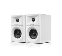 Sanyun SW203 Casse PC 2.0 3", Campo Stereo Espanso, Triple-DSP | DAC 24 bit, USB-C/Bluetooth 5.4/AUX, Woofer Fibra di Carbonio 60W + Tweeter Cupola Seta, PC Fisso Gaming (Coppia, Bianco)