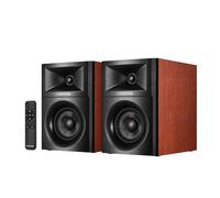 Sanyun SW205 Casse da Scaffale 2.0 4", Scena Sonora Espansa, Dual-DSP | DAC 24 bit Integrato, Bluetooth 5.4/Ottico/AUX, Woofer Fibra Vetro 80W 10cm, Tweeter Seta, Telecomando RF (Coppia, Rosso)