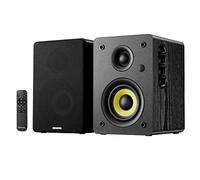 Sanyun SW206 Altoparlanti da Scaffale HiFi 4” con Modalità Studio, 80W Attivi, Bluetooth 5.4/Ottico/Coassiale/TRS/Aux/DAC USB 24bit, per Giradischi TV PC Desktop, Cabinet in MDF, Telecomando, Nero