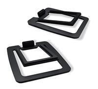 Sanyun SW601 Supporti per Altoparlanti da Scrivania Inclinati a 15° per Altoparlanti da PC Computer Scaffale Monitor Compatti da 2''-3'', Base Acciaio con Schiuma Fonoassorbente (Coppia, Nero)