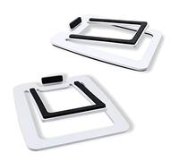 Sanyun SW601 Supporti per Altoparlanti da Scrivania Inclinati a 15° per Altoparlanti da PC Computer Scaffale Monitor Compatti da 2''-3'', Base Acciaio con Schiuma Fonoassorbente (Coppia, Bianco)