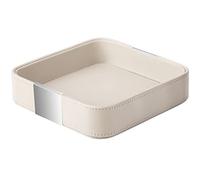 SANZIE Elegante portaoggetti da scrivania in pelle, piccolo organizer per riporre gioielli, orologi, cosmetici, chiavi, portafogli, accessori per la casa e l'ufficio (grigio (metallo argenteo)