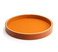 SANZIE Vassoio in pelle da scrivania, vassoio da portata di alta qualità, vassoio decorativo per cosmetici, telefono, portafoglio posate