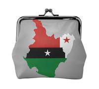 Sao Tome and Principe flag map01 piccola borsa per il trucco per borsa, borsa per riporre carte di credito con serratura a bacio, borsa portaoggetti retrò compatta multifunzionale borsa per il cambio,