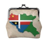 Sao Tome and Principe flag map02 piccola borsa per il trucco per borsa, borsa per riporre carte di credito con serratura a bacio, borsa portaoggetti retrò compatta multifunzionale borsa per il cambio,