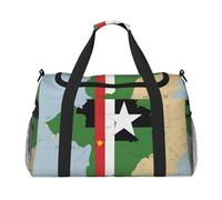 Sao Tome and Principe Flag map03 Stampa elegante pieghevole Carry On Tote con cerniera impermeabile per week-end Getaways Bag