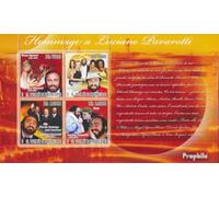 Sao Tome E Principe 3133-3136 Minifoglio (Completa. Edizione) MNH ** MNH 2007 Luciano Pavarotti (Francobolli per i Collezionisti) Musica/Danza