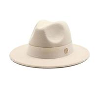 SaoBiiu Cappello Fedora da donna, invernale, elegante, formale, per matrimoni, chiesa, panama, feste, jazz, Beige, 6 7/8 / 7 1/8