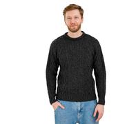 SAOL Maglione Girocollo Tradizionale Aran da Uomo (Carbone, XXXL)