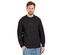 SAOL - maglione in 100% lana merinos irlandese, punto Aran tradizionale, pullover girocollo