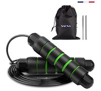 Saona Concept - Corda per saltare Boxe, Crossfit, sport e fitness, regolabile, con cuscinetto a sfere, per adulti e bambini, cavo in acciaio, velocità e comfort, qualità - in omaggio, colore: verde