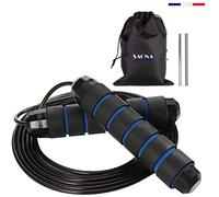 Saona Concept - Corda per saltare Boxe, Crossfit, sport e fitness, regolabile, con cuscinetto a sfere, per adulti e bambini, cavo in acciaio, velocità e comfort, qualità - in omaggio, colore: blu