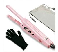 SAOSA Piastra per Capelli Corti a Matita, 0,8 cm Piastra Mini per Capelli con 9 Livelli di Temperatura (90°C-220°C), Doppia Tensione, per Pixie Cut, Frangia, Ricci, Regalo con Astuccio e Guanto