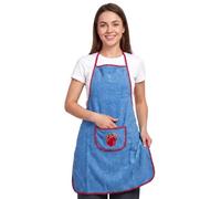 SaoTi Grembiule da cucina in spugna di cotone assorbente Mandil cucina, Blu chiaro, 1 Unidades