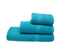 SaoTi Set di 3 asciugamani in cotone (bagno, lavabo e bidet) - 100% cotone, morbido e assorbente (turchese)