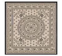 SaoTi Telo mare in cotone, 210 x 240 cm, design bohémien, bianco e nero, coperta