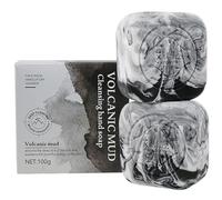 Sap di carbone da 2 pezzi da 100 g sapone per il viso argilloso vulcanico per acne ingredienti naturali per uomini cuoio capelluto da donna, viso & soap per la cura della pelle del corpo per acne