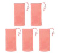 Sapa di sapone mesh esfoliare il design morbido cowrap spoaming net rosa 5pcs per la pulizia del viso del corpo