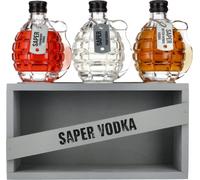 Saper Vodka 40% Vol. 3x0,2l in Holzkiste