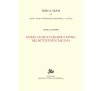 Sapere critico e filosofia civile nel Settecento italiano