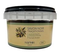 SAPHIR D'ORIENTE Sapone Nero Tradizionale, Scrub Corpo e Viso Olio D'Oliva, 100% Naturale, Per Tutti i Tipi di Pelle, 200g, Stile Hammam