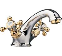 Sapho Antea rubinetto per lavabo verticale cromo-oro 3172