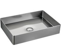 Sapho Aurum lavabo 50x35.2 cm rettangolare da appoggio acciaio satinato/perla AU403