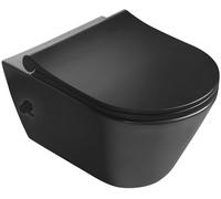 Sapho Avva vaso con sedile bidet sospeso senza brida nero 100315-110
