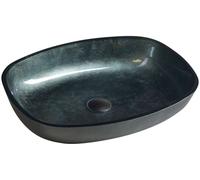 Sapho Beauty lavabo 54x40 cm ovale da appoggio nero lucida TY220