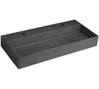 Sapho Quadrado lavabo 96x44 cm rettangolare da mobile-doppio nero opaca AR473