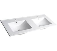 Sapho Slim lavabo 121.5x46 cm rettangolare da mobile-doppio bianco lucida 1601-120