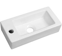 Sapho Small lavabo 37x18 cm rettangolare a parete-da appoggio bianco lucida AR496