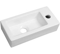 Sapho Small lavabo 37x19 cm rettangolare a parete-da appoggio bianco lucida AR495