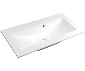 Sapho Yukon lavabo 80x45 cm rettangolare da incasso bianco lucida YU080