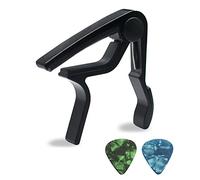 SAPHUE Capotasto per chitarra acustica ed elettrica a 6 corde, con 2 plettri