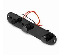 SAPHUE Piastra di controllo per chitarra, cromata/nichel, con interruttore a 3 vie, manopola tono e volume, viti precablate, jack di uscita per Fender Tele/Telecaster Gibson Sg, parti di ricambio per