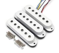 SAPHUE Pickup a bobina singola sfalsata in plastica per chitarra elettrica, pick-up collo/medio/ponte 50/50/52 mm per accessori per chitarra FD Stratocaster (bianco)
