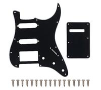 SAPHUE Set di battipenna e piastra posteriore per chitarra elettrica Stratocaster HSS a 11 fori e piastra posteriore per Fender Stratocaster standard US/Messico, parti di chitarra in stile moderno (3