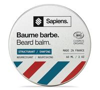Sapiens Balsamo Barba Uomo 60 ml x2 | Cera Barba e Baffi Ammorbidente Certificato Bio - Cura Barba Fatto in Francia - Burro di Karité e Olio di Ricino