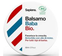 Sapiens Balsamo Barba Uomo BIO 60 ml - Cera Barba e Cera Baffi Naturale - Burro di Karité & Olio di Ricino - Ammorbidisce, Nutre e Modella - Fatto in Francia, Certificato Cosmos Organic