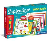 Clementoni Sapientino - La Penna Parlante 1000 Quiz, Gioco Educativo con Penna Interattiva per Bambini 3-6 Anni, Schede per Imparare Lettere, Numeri e Parole, Made in Italy, Lingua Italiana, 16495