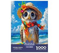Sapienza del gufo Jigsaw Puzzle Impossibili 1000 Pezzi Animali colorati dei cartoni animati Decorazione Per La Casa. Rilassamento E Intelligence Per Adulti E Bambini Da 12 Anni 38x26cm/1000pcs